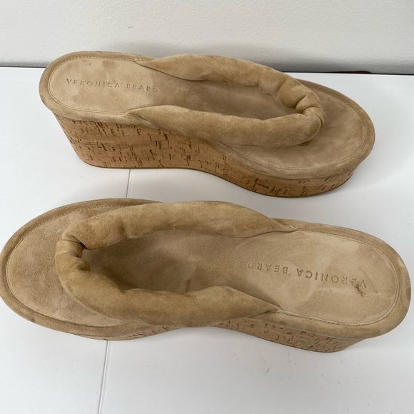 Veronica Beard Tan Wedge Platform Sandals worn once - Picture 9 of 9